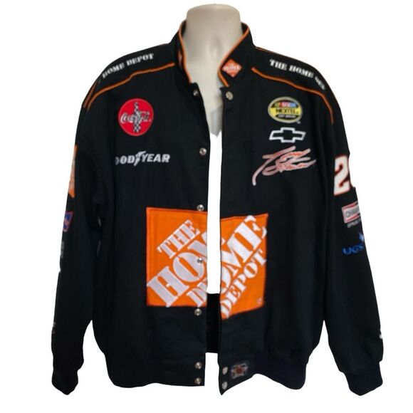 Vintage Chase Authentics Tony Stewart No. 20 Home Depot NASCAR Bomber Jacket XL - Picture 3 of 16